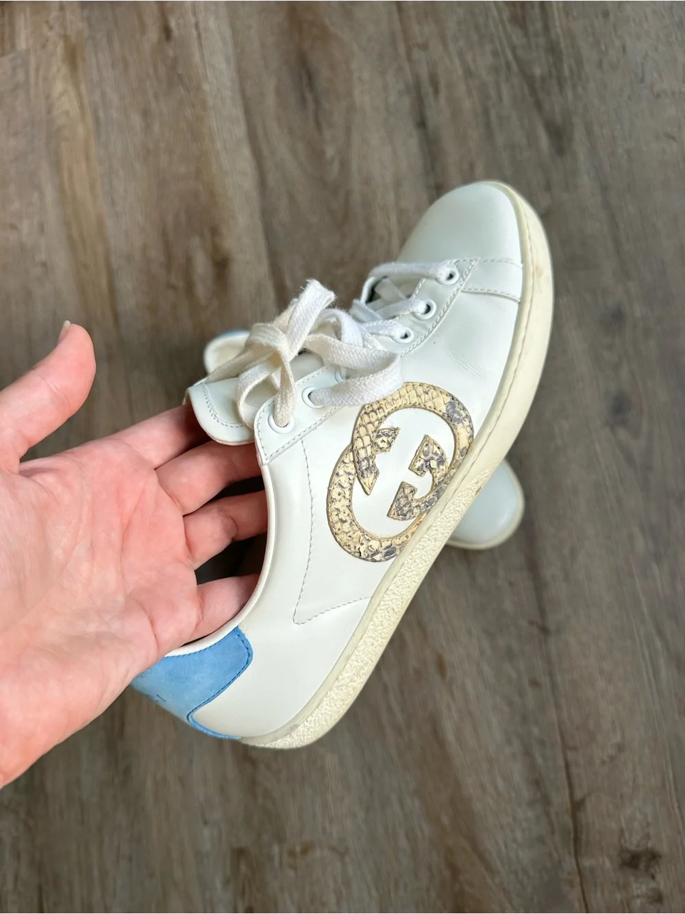 Gucci White Leather Sneakers
